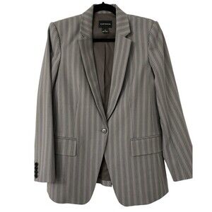 Club Monaco Women's Borrem Blazer Wool Blend Suit Jacket Size 10 Grey Blue